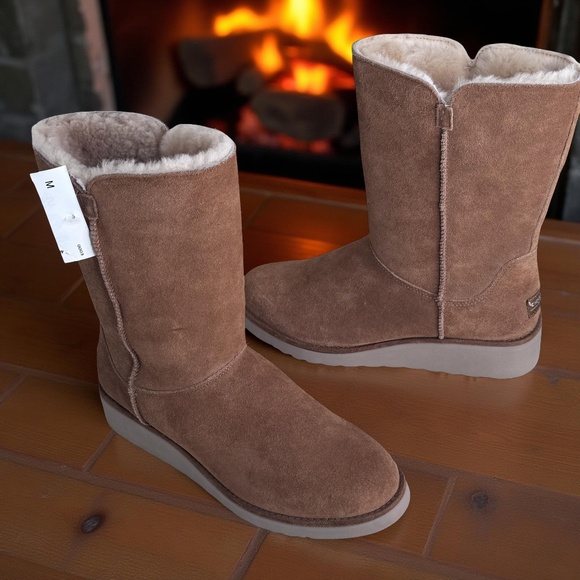 Kookaburra by UGGNWT Chestnut Shearling Lined genuine sheep Suede Boots SZ 10❤️ - Picture 2 of 7
